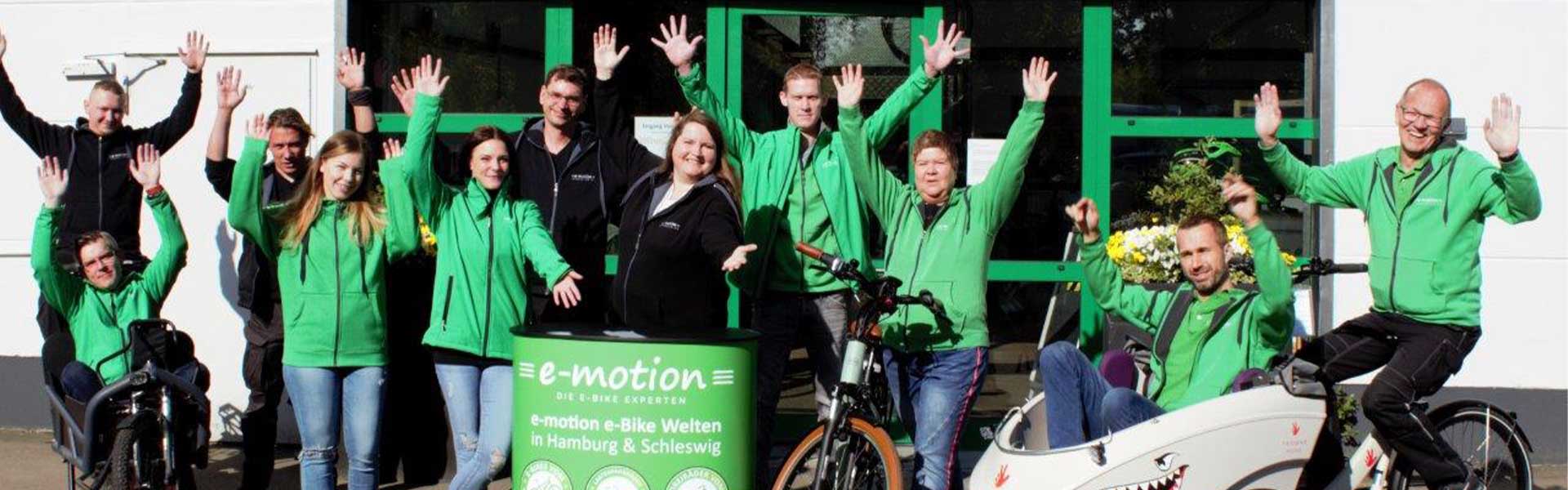 Das Team der e-motion e-Bike Welt Hamburg