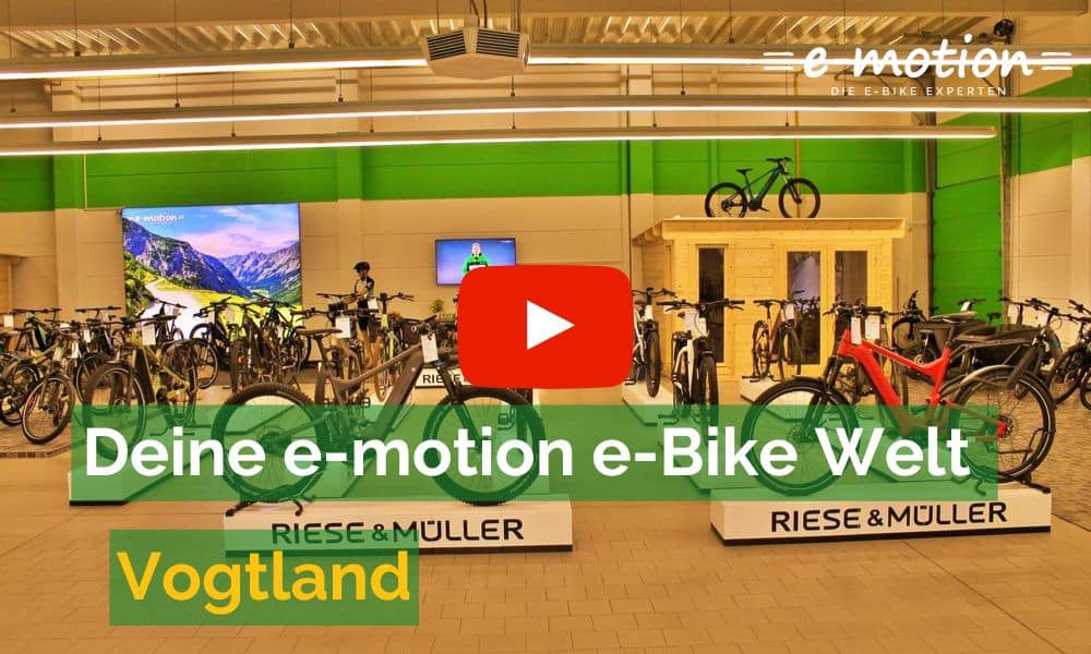 Thumbnail vom YouTube Video des Rundgangs durch die e-motion e-Bike Welt Vogtland