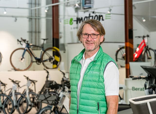 Inhaber Ingo vom Team der e-motion e-Bike Welt Frankfurt