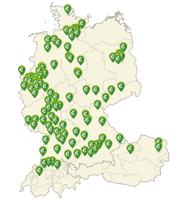 Alle e-motion Standorte in Deutschland, Österreich und der Schweiz